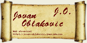 Jovan Oblaković vizit kartica